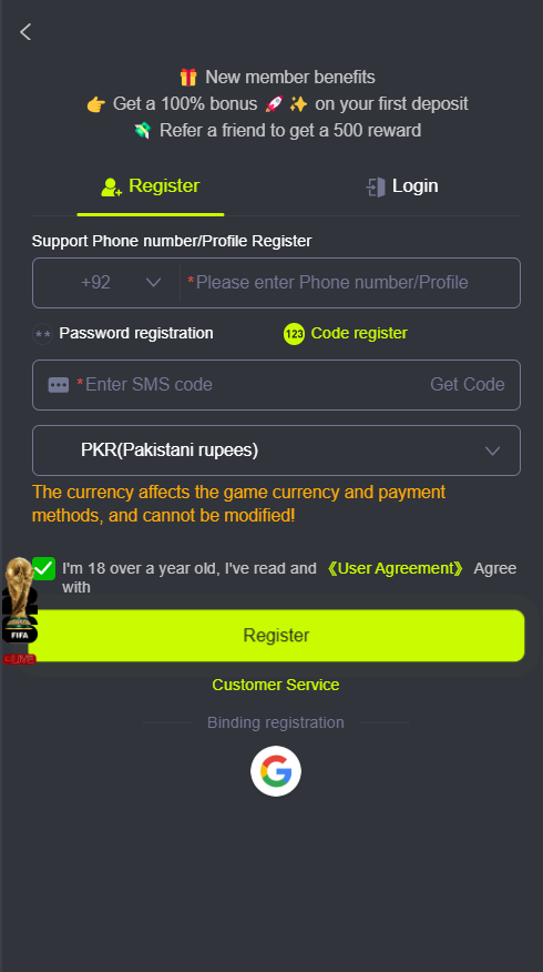 Register and Login in 8jjbet Game