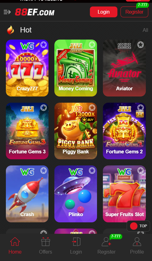 Famous games in 88EF Game App